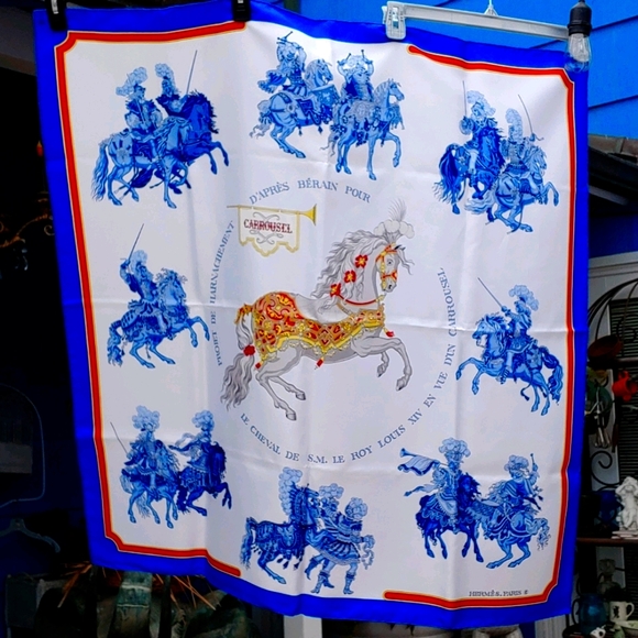 Vintage Hermes Carousel Scarf - Picture 1 of 10